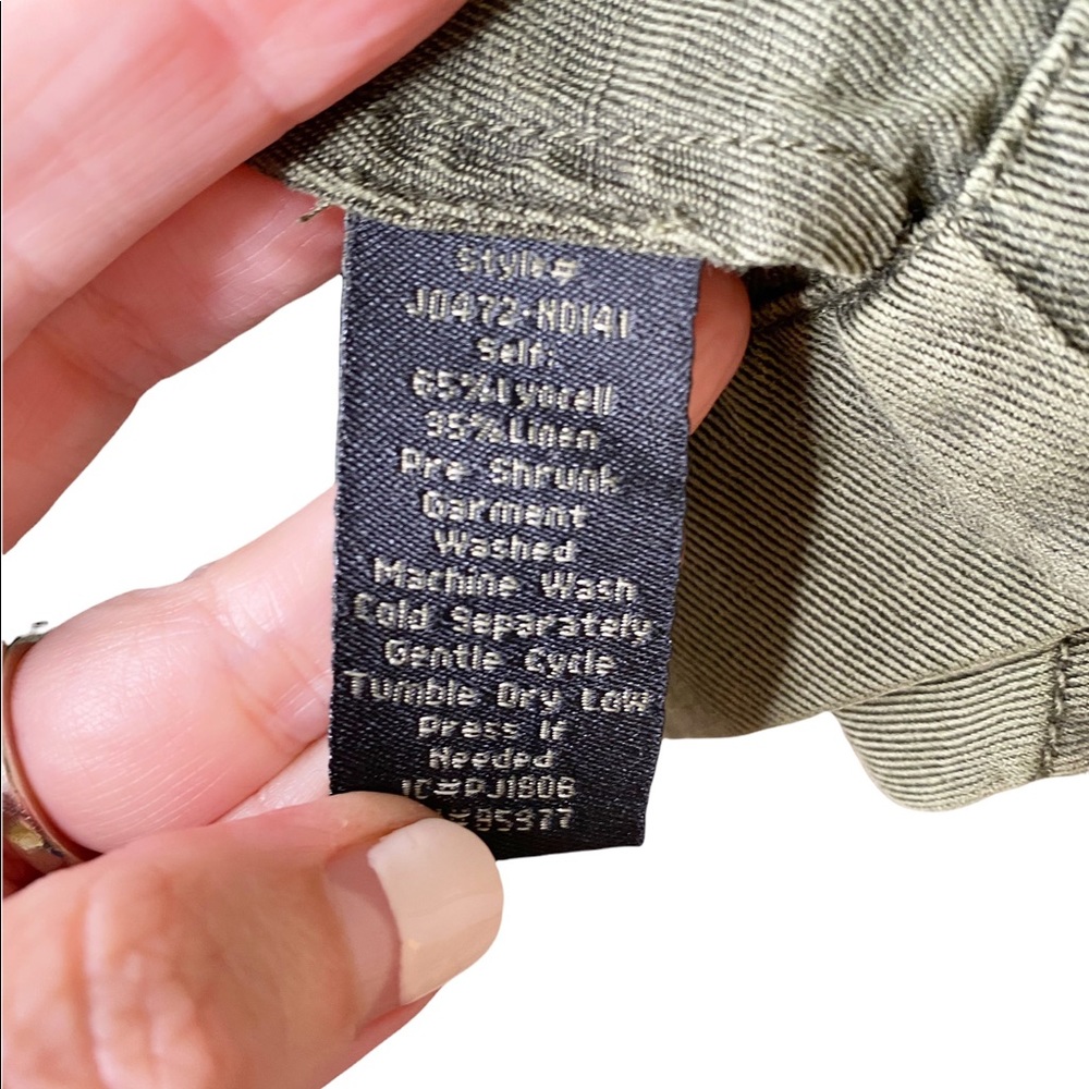 Sanctuary Olive Green Military Frill Ruffle Linen Utility Jacket Bell Sleeves S - Picture 12 of 14